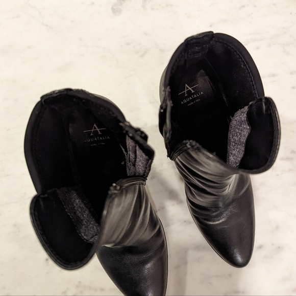 Aquatalia - Black Leather Ankle Boots, Size 6.5 - Picture 7 of 9